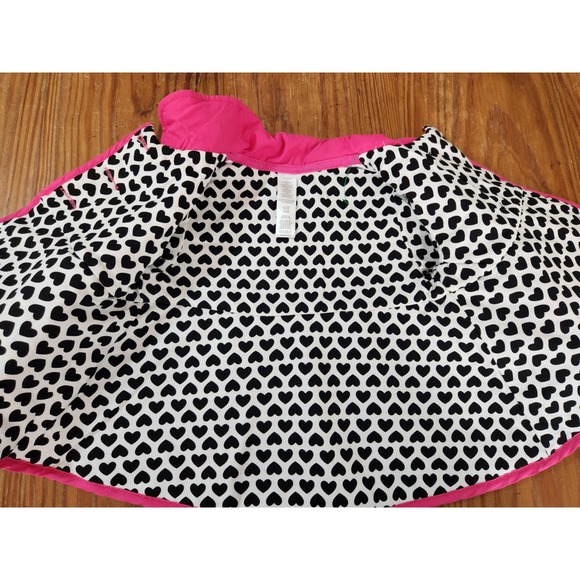 Pink‎ Quilted Swing Coat Double Breasted Heart Buttons Quilted Lined Pockets 24M - Picture 3 of 7